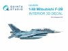Quinta Studio QD48059 Mitsubishi F-2B 3D-Printed coloured Interior on decal paper (Hasegawa) 1/48